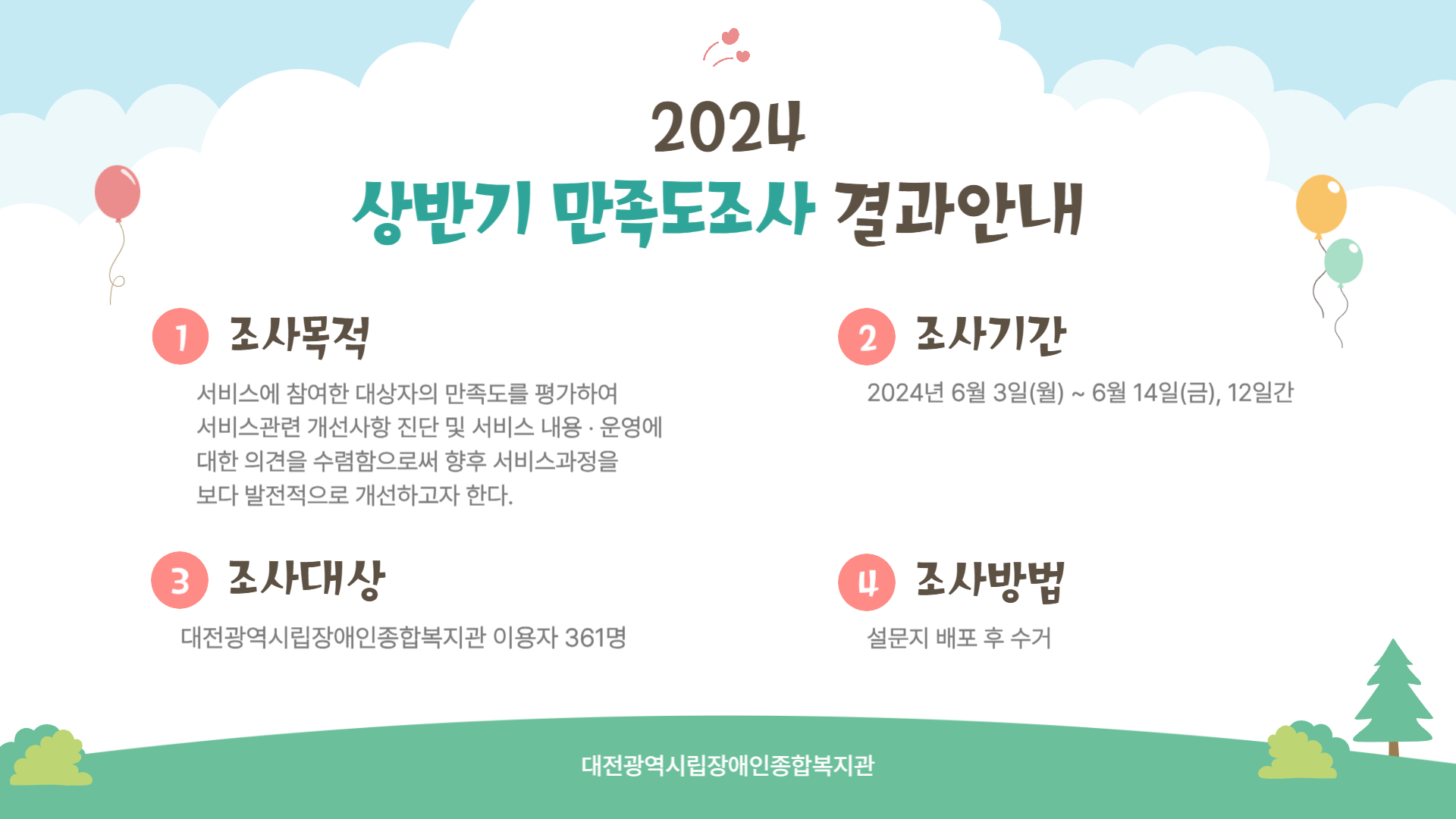 2024년 상반기 만족도 조사 결과 안내 2024년 상반기 만족도 조사 결과 안내