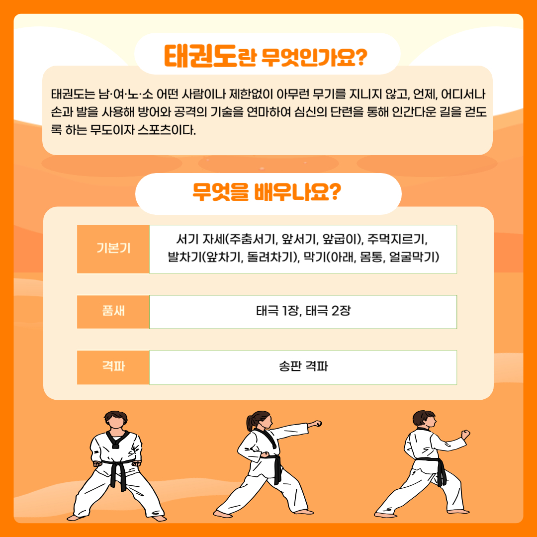 태권도 프로그램 안내 태권도 프로그램 안내